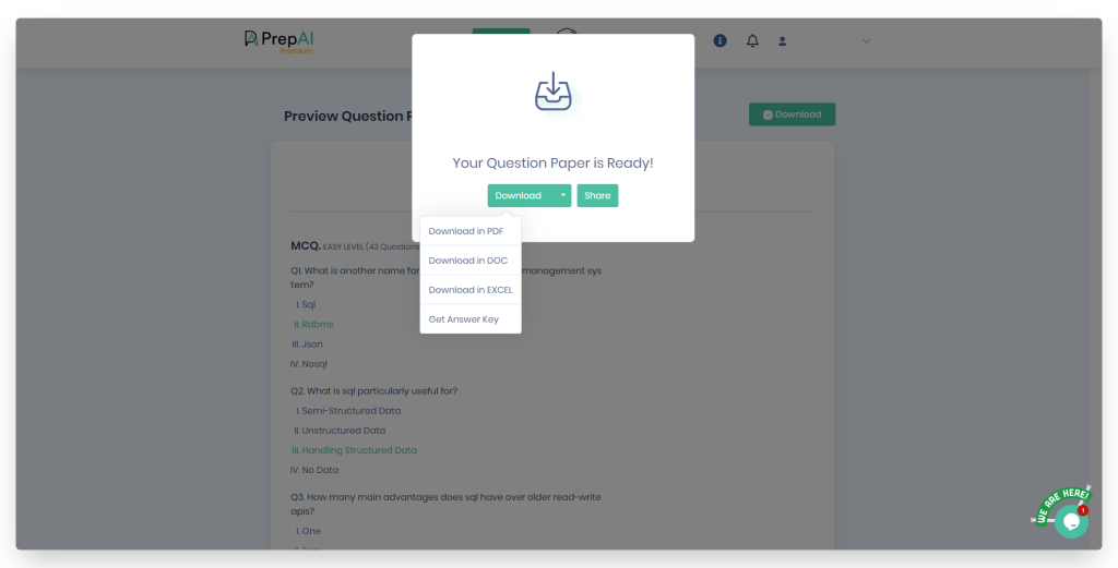 Download Question Paper on PrepAI