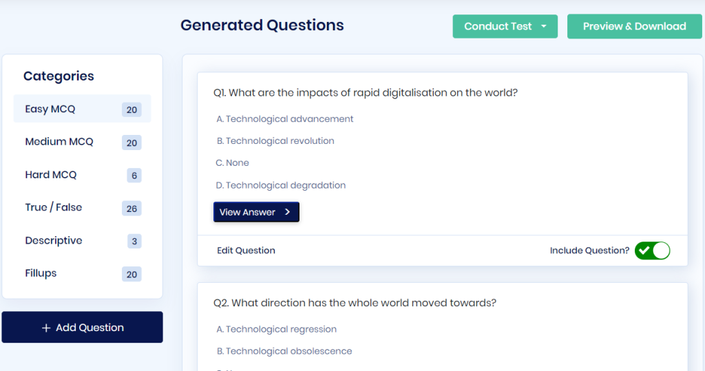 Customize the Test