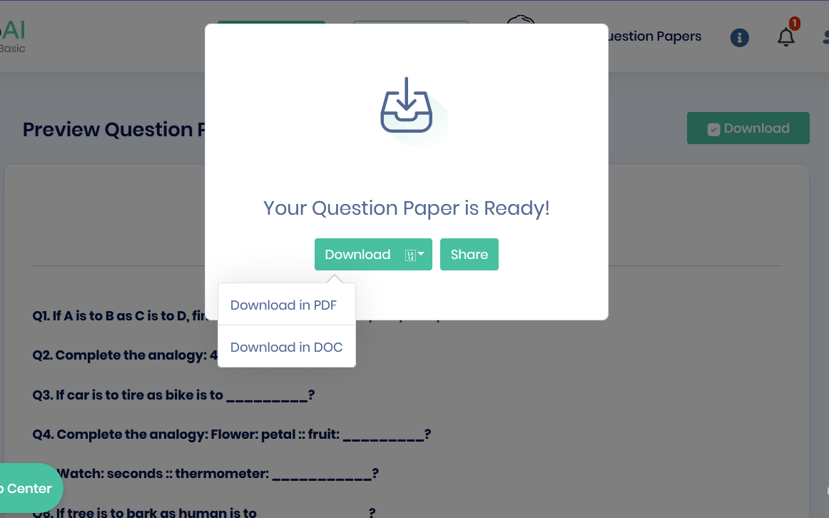 You can download the aptitude test paper in PDF or MS Word (doc & docx) formats. You can also share it with others via email.