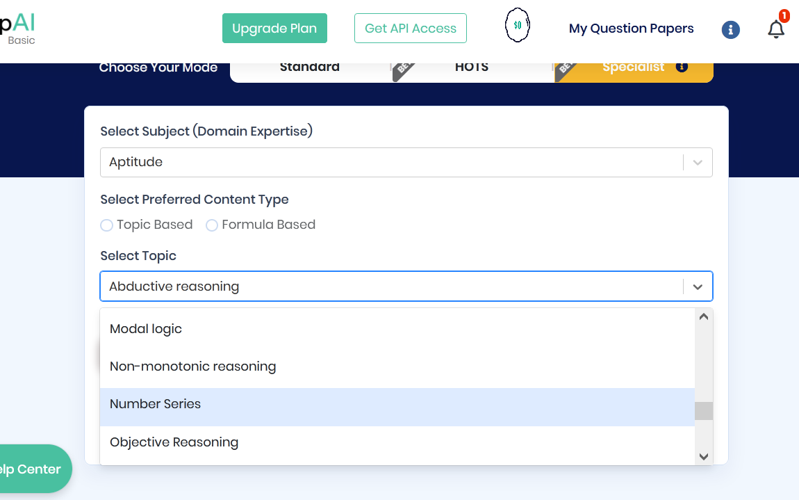 After selecting the topic, choose the difficulty level of the aptitude test paper. There are three options- Easy, Medium, and Hard.