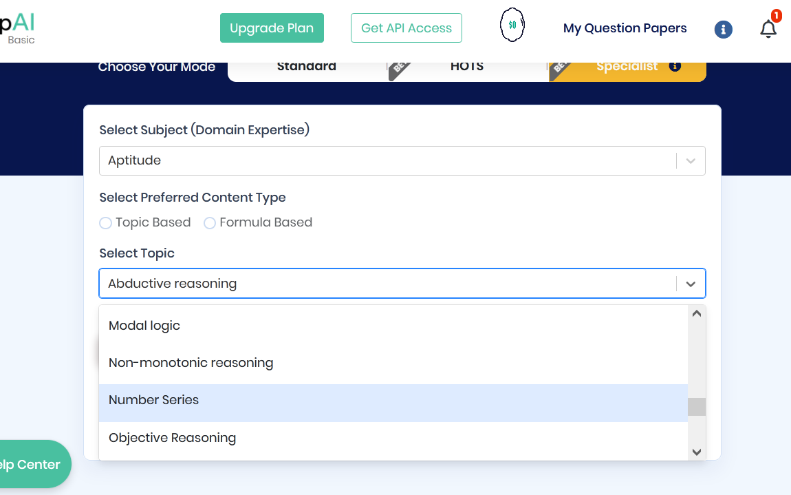 After selecting the topic, choose the difficulty level of the aptitude test paper. There are three options- Easy, Medium, and Hard. 