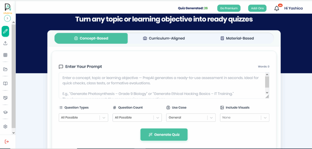 AI question generation
