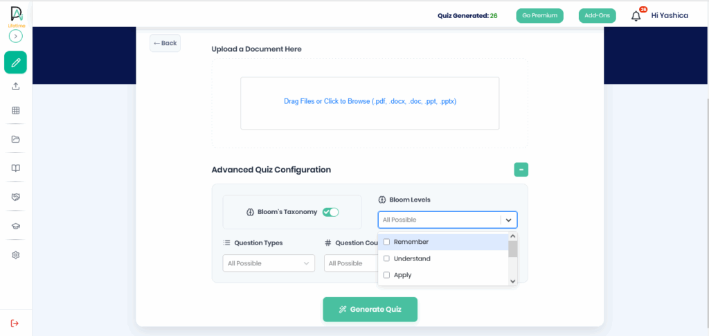 AI question generation