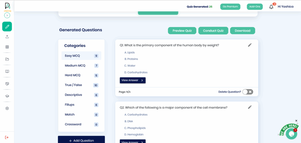 AI exam question improvement